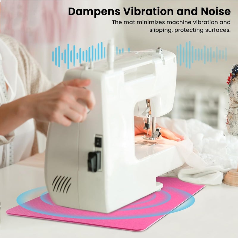 Udefineit 3 Sizes Sewing Machine Mats, Non Slip Sewing Machine Pedal Mats, Reduces Vibrations & Movement, Rubber Pads for Sewings Foot Pedal Mat for Holiday Sewings Gifts, Magenta - Image 5
